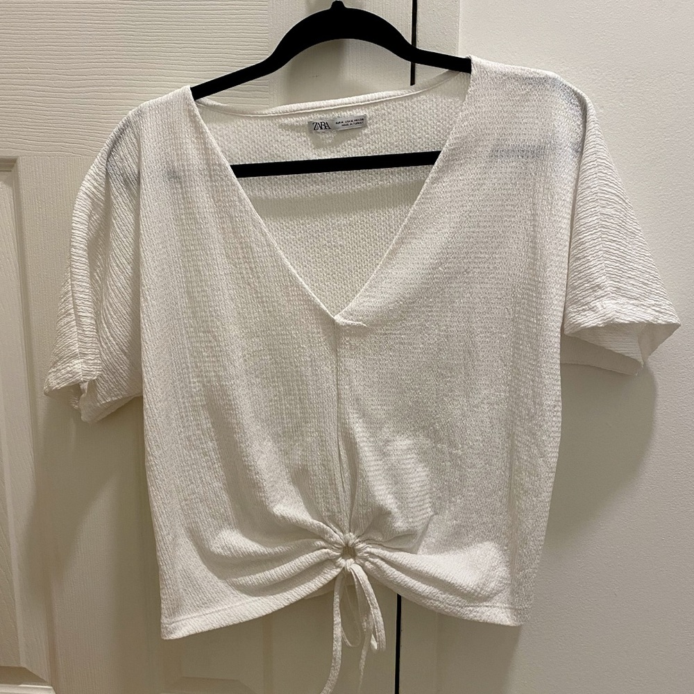 Zara tie front shirt